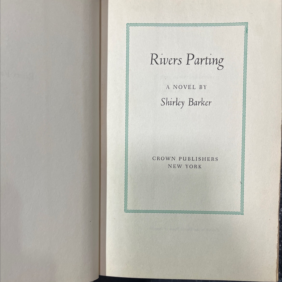 rivers parting book, by Shirley Barker, 1970 Hardcover image 2