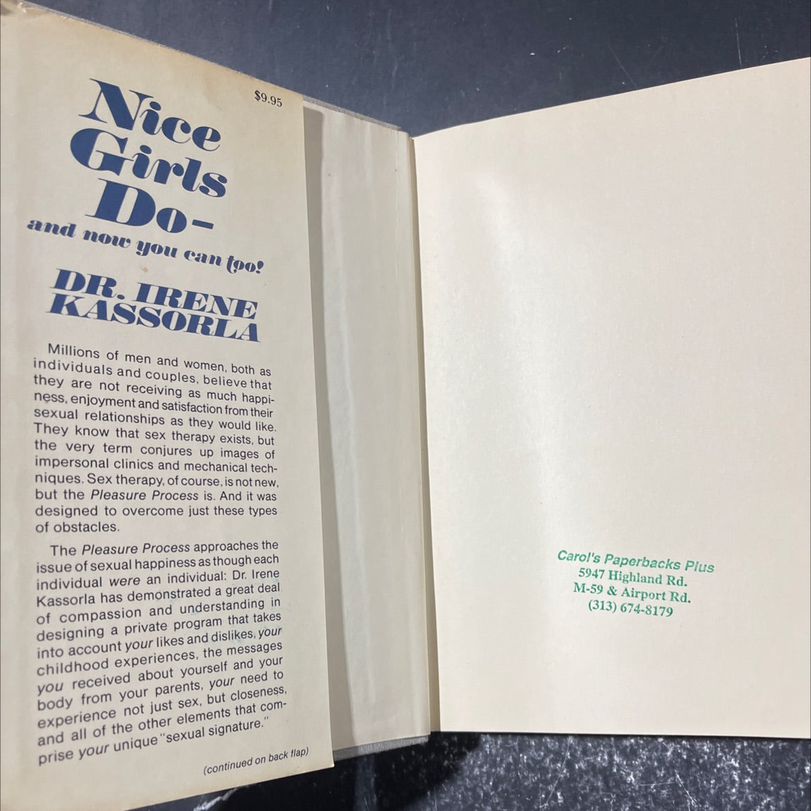 rla nice girls do- and now you can too! book, by dr. irene kassorla, 1980 Hardcover image 4