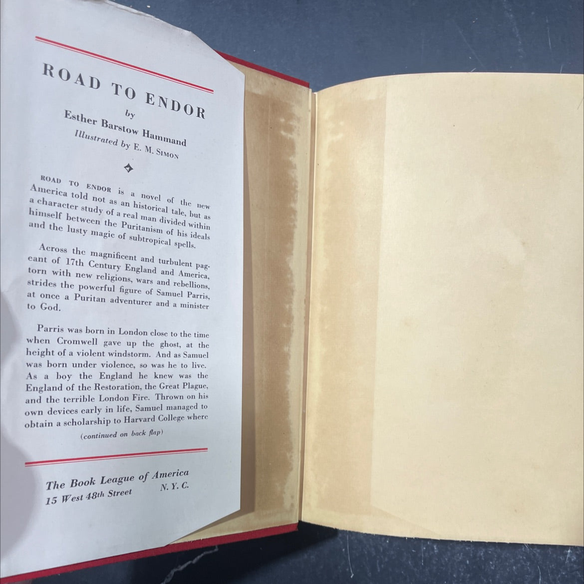 road to endors book, by esther barstow hammand, 1940 Hardcover image 4