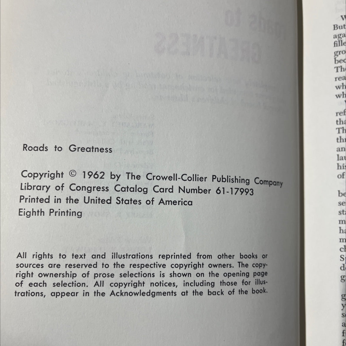 roads to greatness book, by unknown, 1962 Hardcover image 3