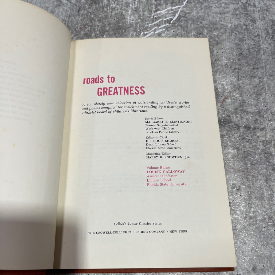 roads to greatness book, by various, 1962 Hardcover image 2