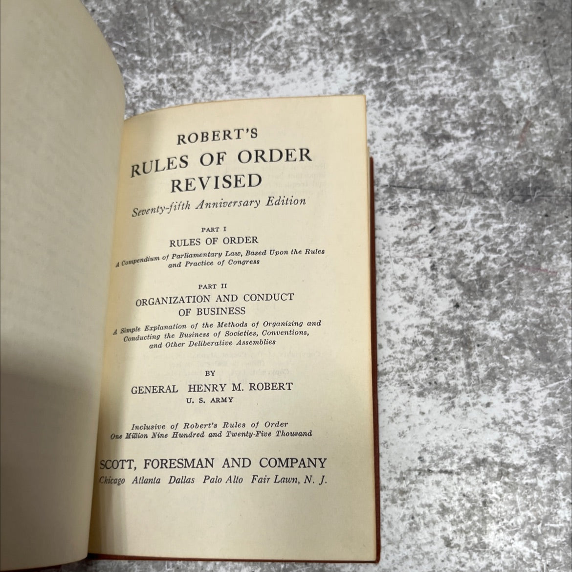 robert's rules of order revised seventy-fifth anniversary edition book, by general henry m. robert, 1951 Hardcover image 2