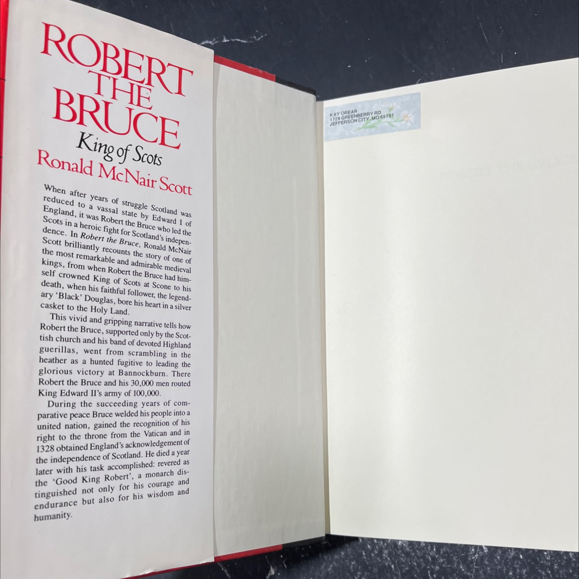 robert the bruce, king of scots book, by ronald mcnair scott, 1989 Hardcover image 4