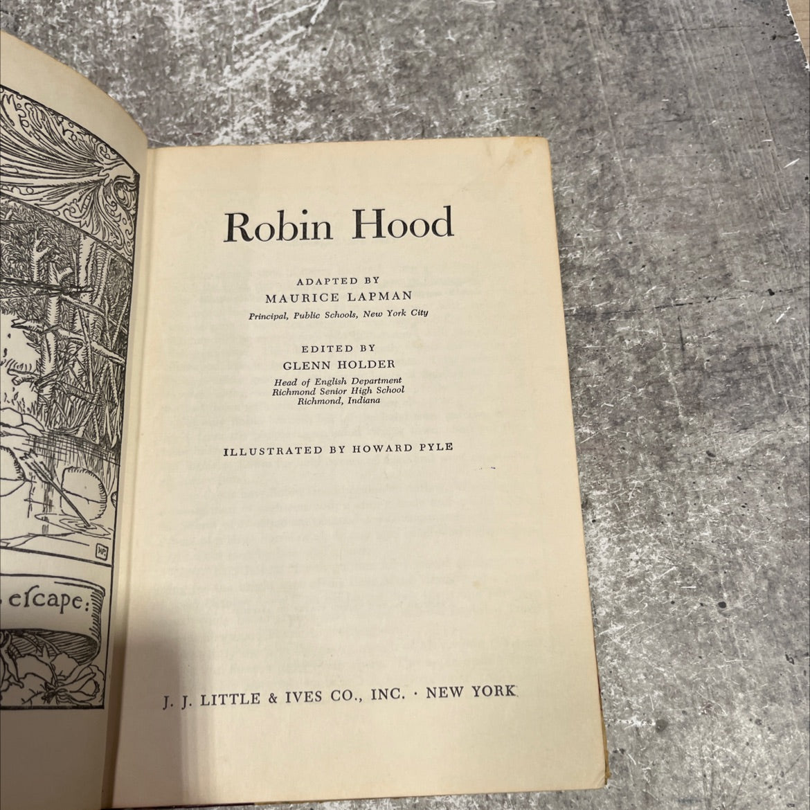 robin hood book, by maurice lapman, 1952 Hardcover image 2