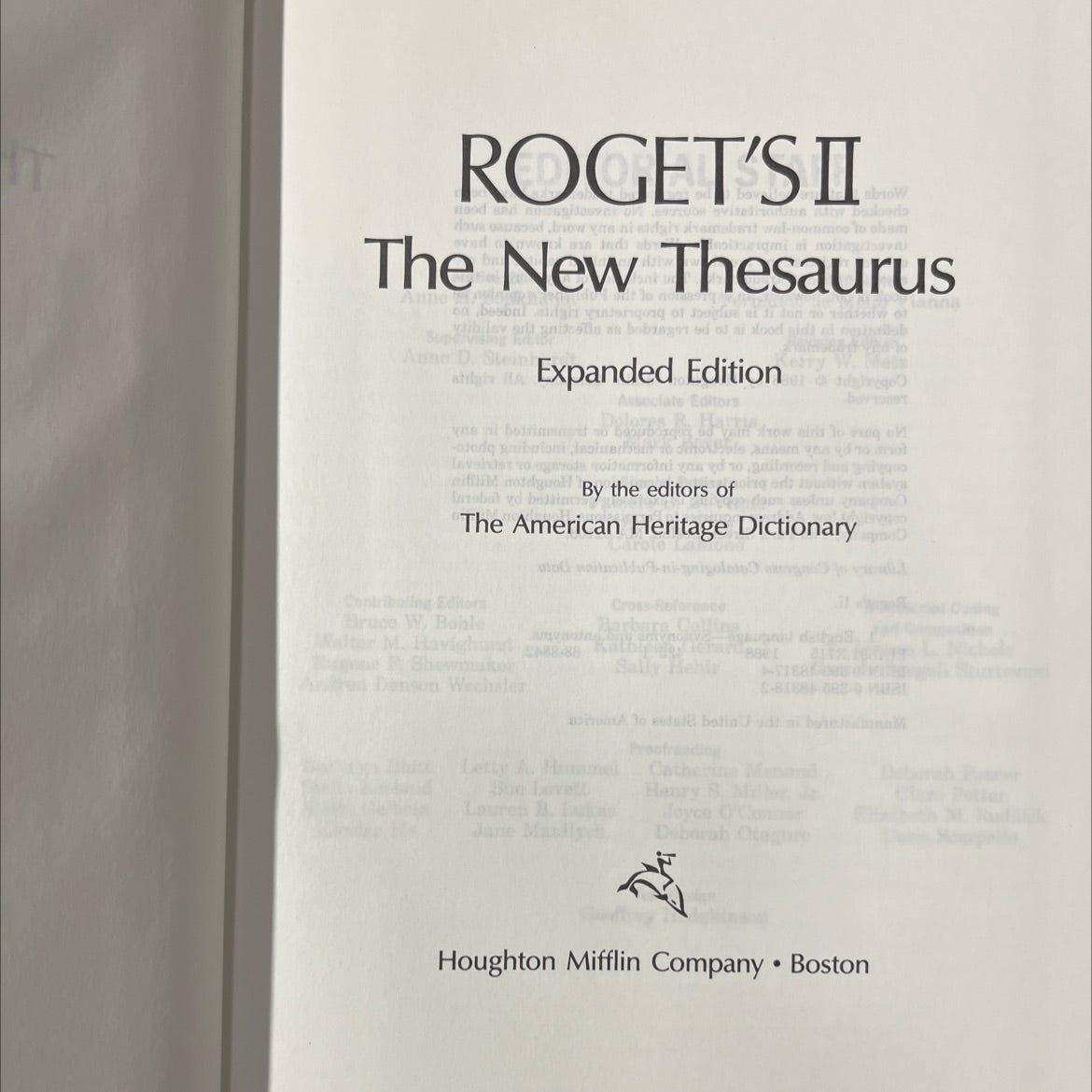 roget's ii thesaurus of english words and phrases book, by Anne D. Steix, 1988 Hardcover image 2