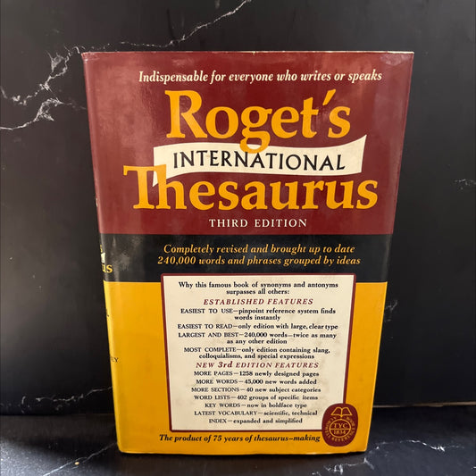 roget's international thesaurus book, by peter roget, 1962 Hardcover image 1