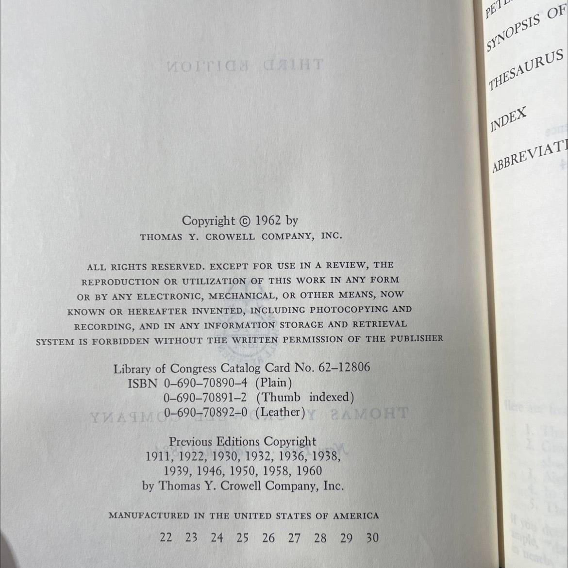 roget's international thesaurus book, by peter roget, 1962 Hardcover image 3