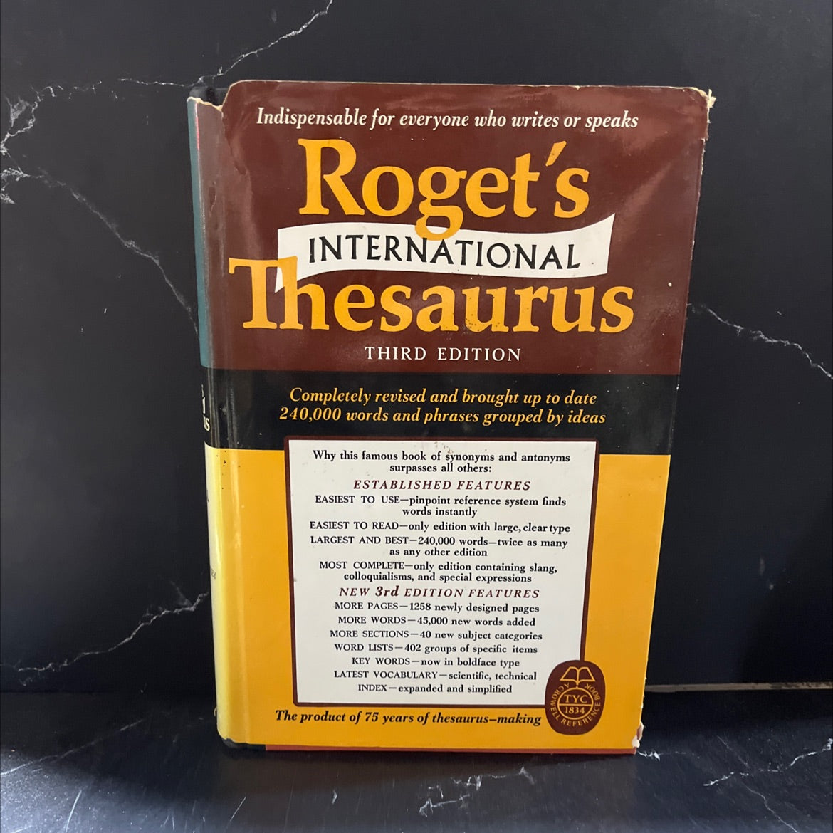 roget's international thesaurus book, by unknown, 1962 Hardcover image 1