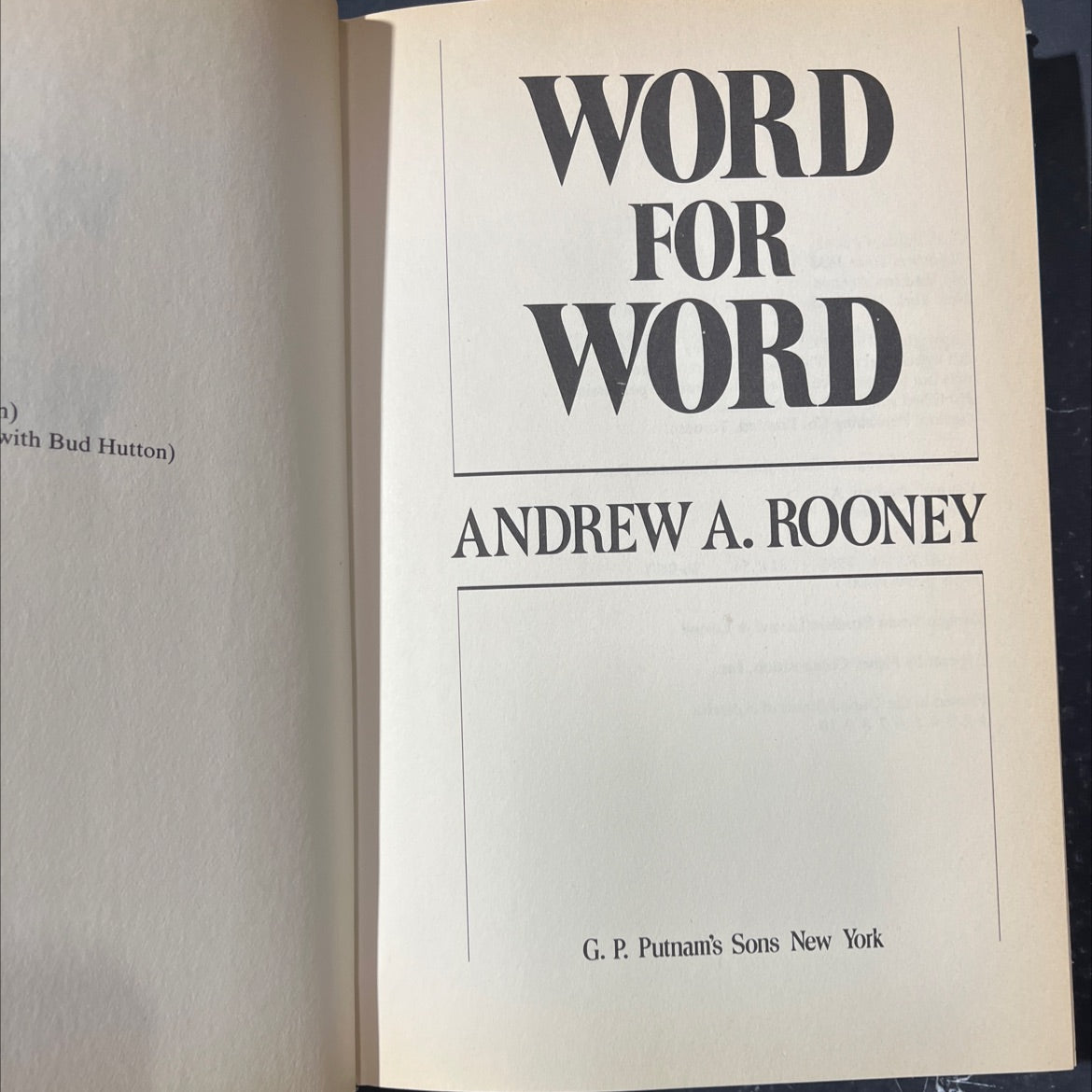 word for word book, by andrew a. rooney, 1986 Hardcover image 2