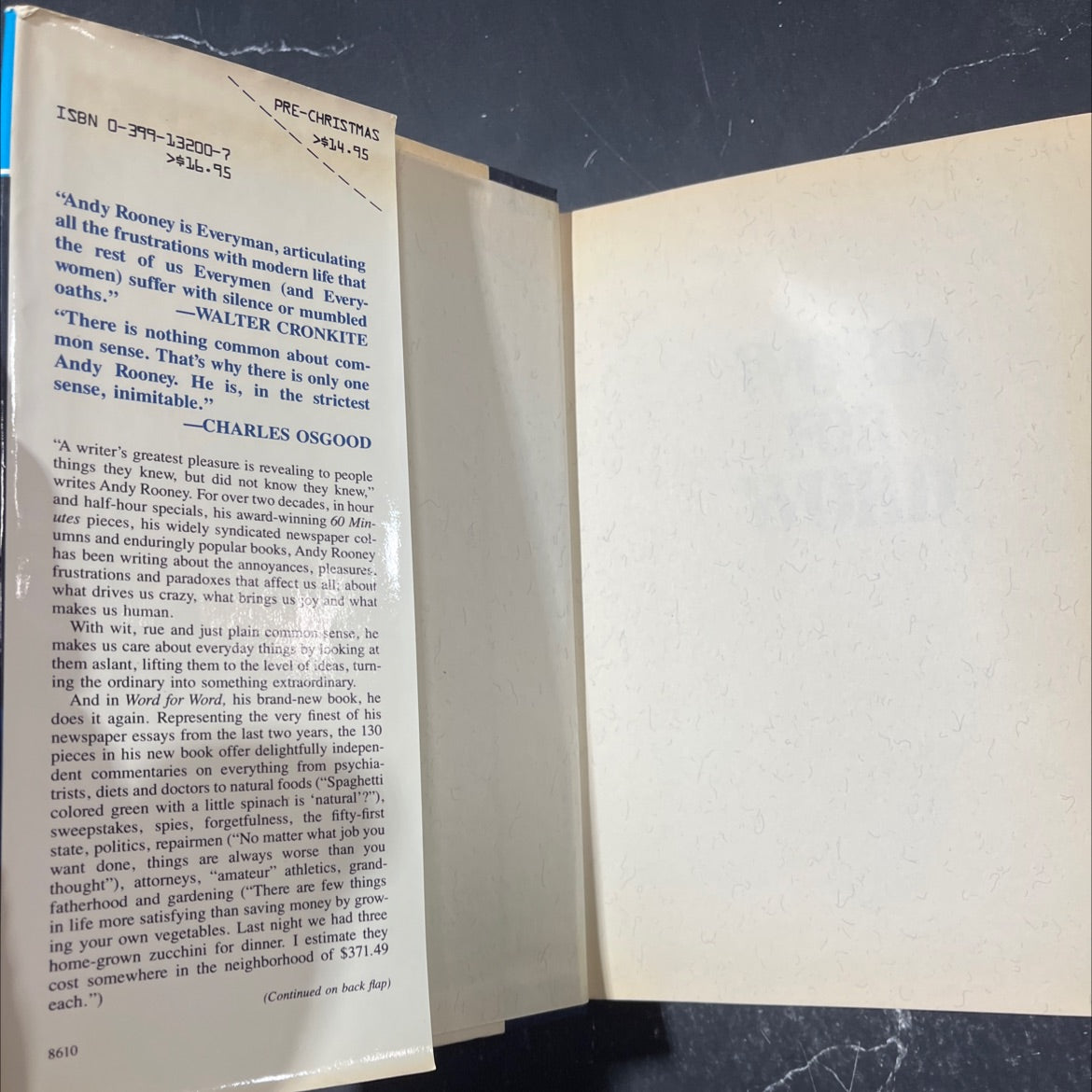 word for word book, by andrew a. rooney, 1986 Hardcover image 4