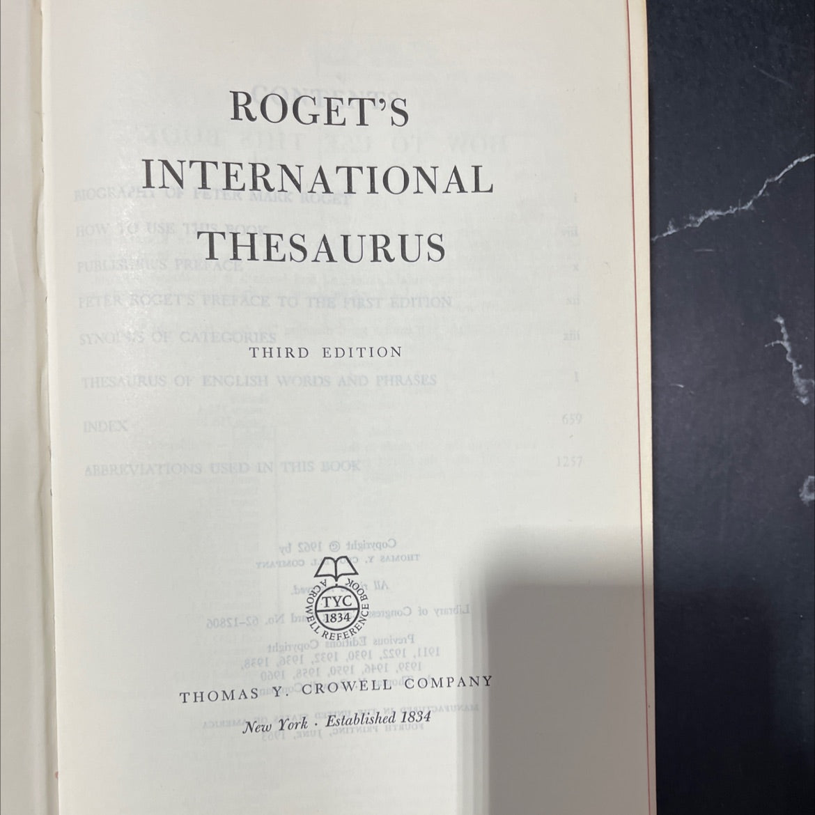 roget's international thesaurus book, by peter roo, 1962 Hardcover image 2