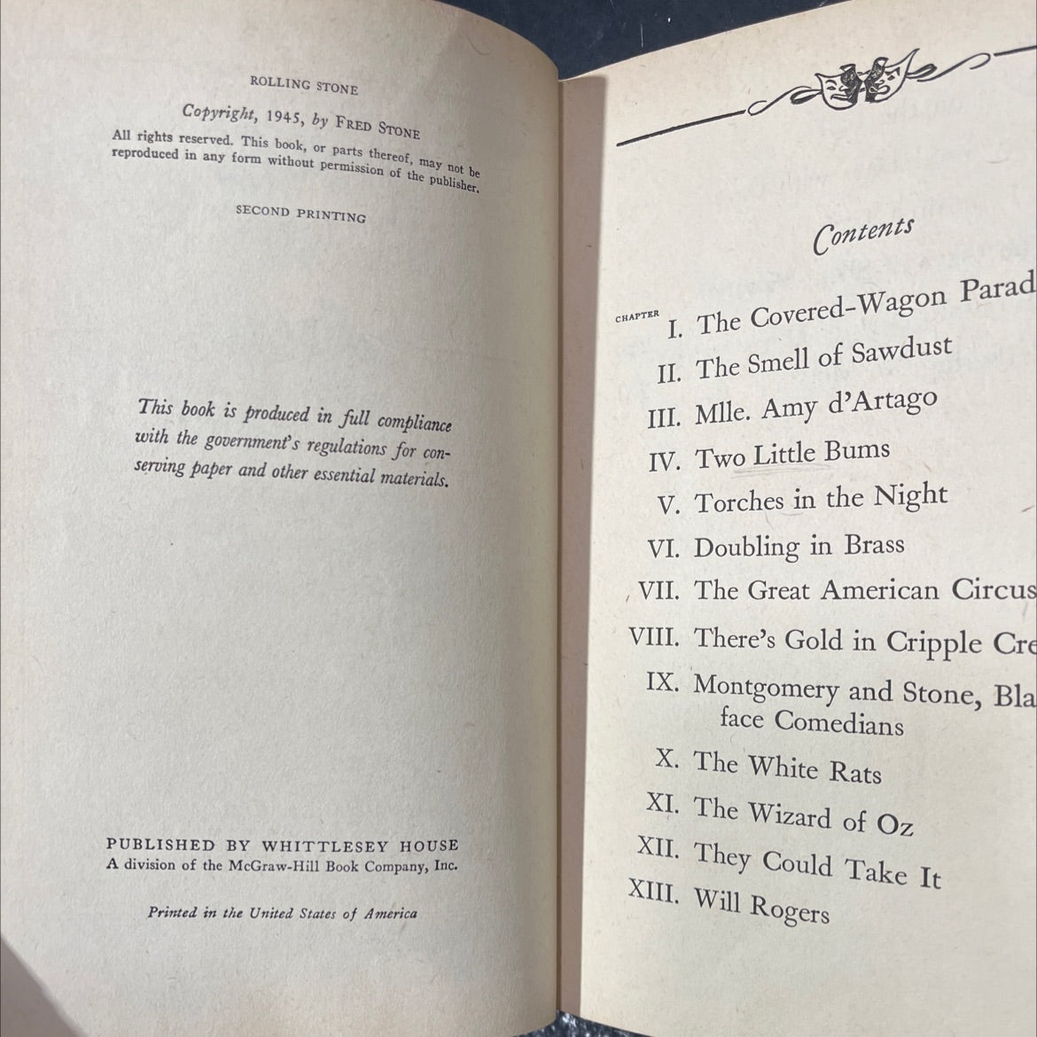 rolling stone book, by fred stone, 1945 Hardcover image 3