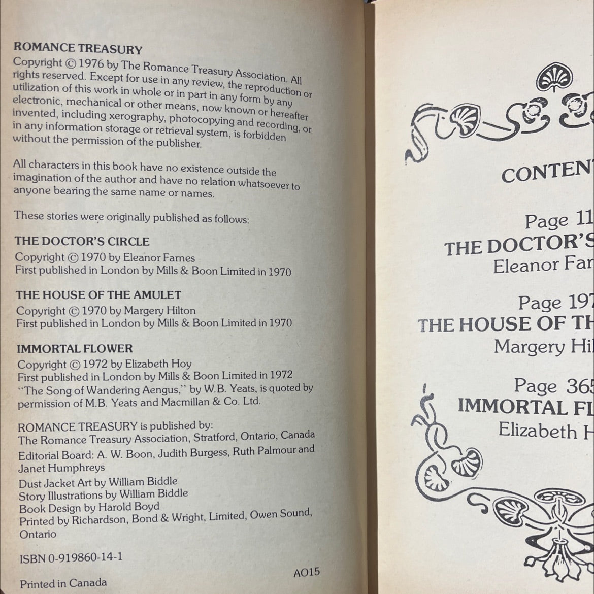 romance treasury book, by unknown, 1976 Hardcover image 3