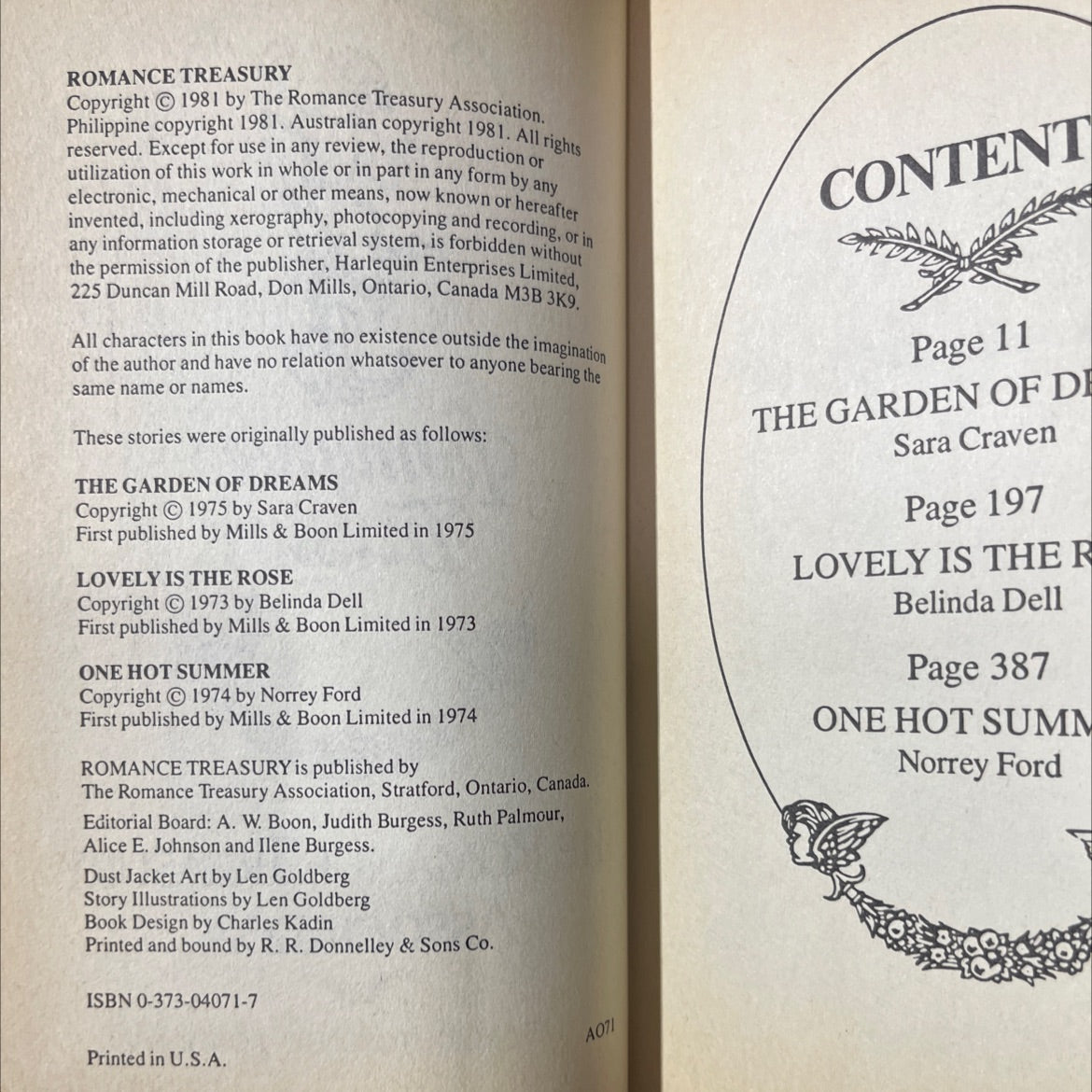 romance treasury book, by unknown, 1981 Hardcover image 3