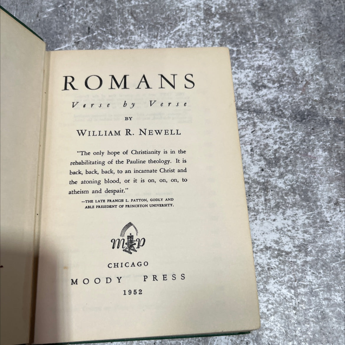 romans verse by verse book, by william r. newell, 1952 Hardcover image 2