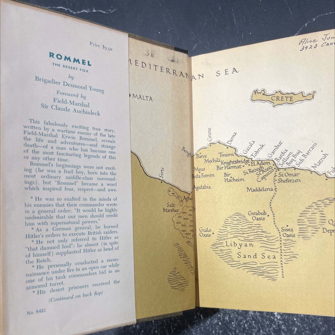 rommel the desert fox book, by desmond young, 1950 Hardcover image 4