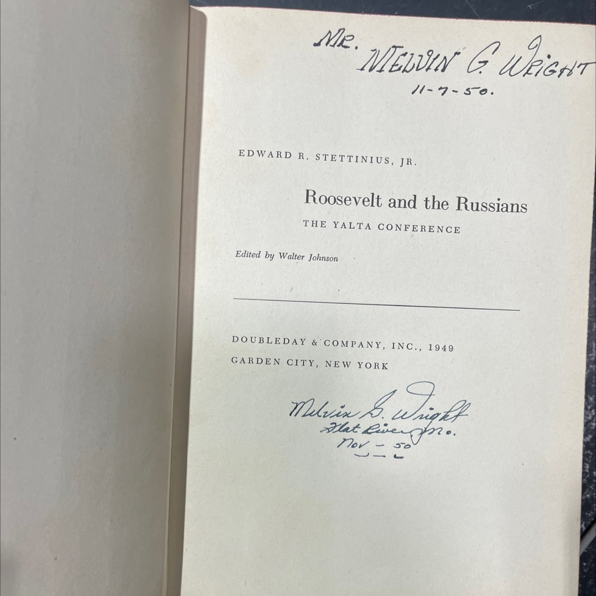 roosevelt and the russians the yalta conference book, by edward r. stettinius, jr., 1949 Hardcover image 2