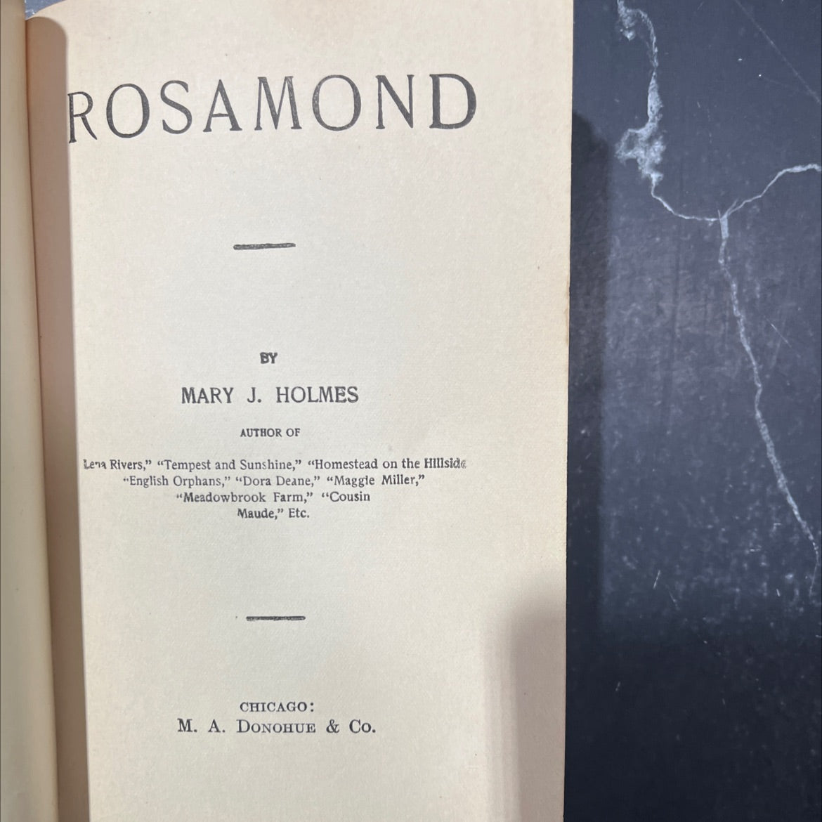 rosamond book, by mary j. holmes, unknown Hardcover image 3