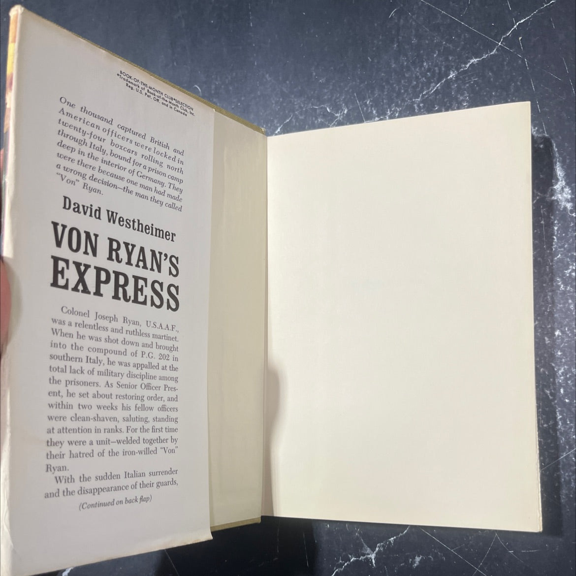 roses -von ryan's express- book, by David Westheimer, 1964 Hardcover image 4
