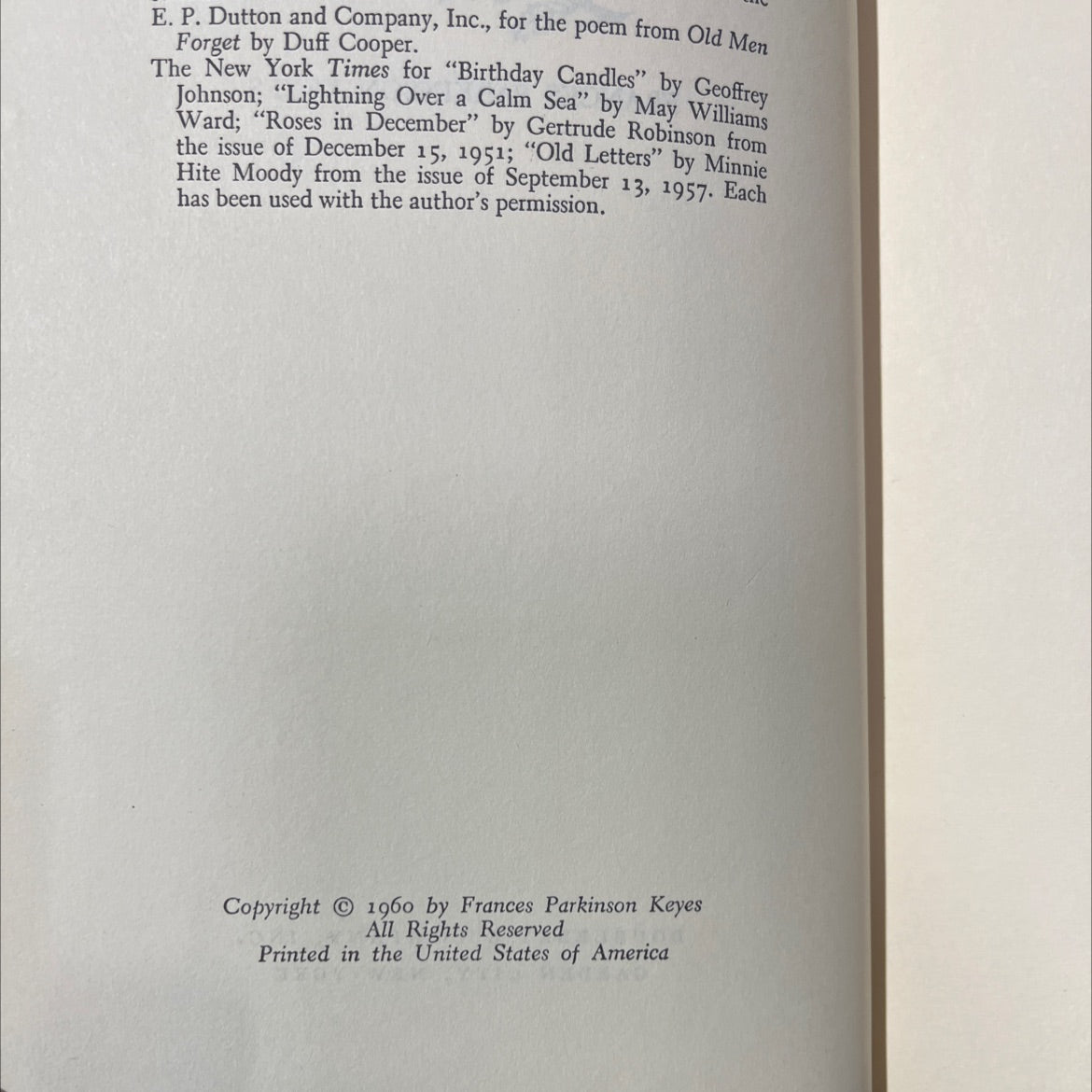 roses in december book, by frances parkinson keyes, 1960 Hardcover image 3