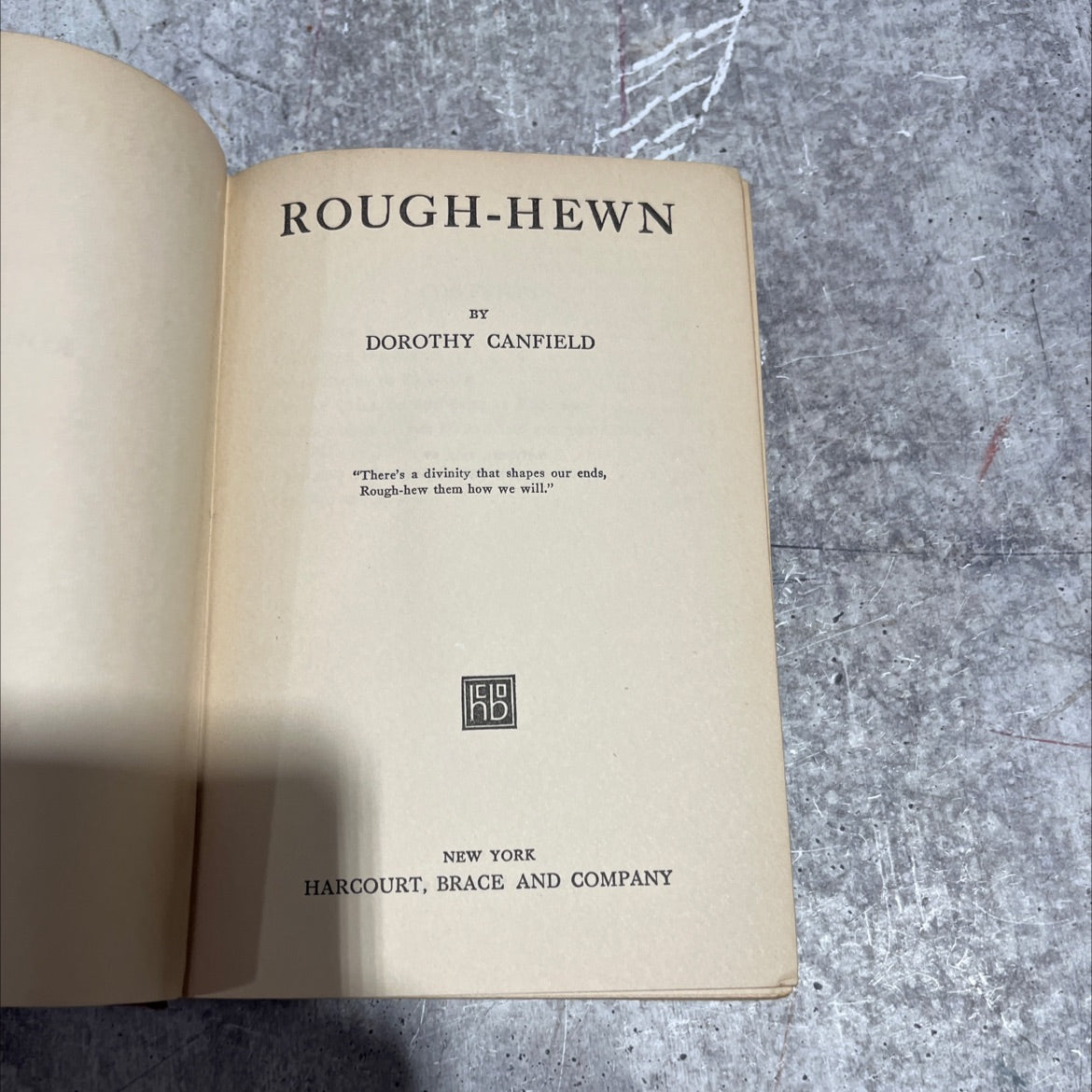 rough-hewn book, by dorothy canfield, 1922 Hardcover image 2