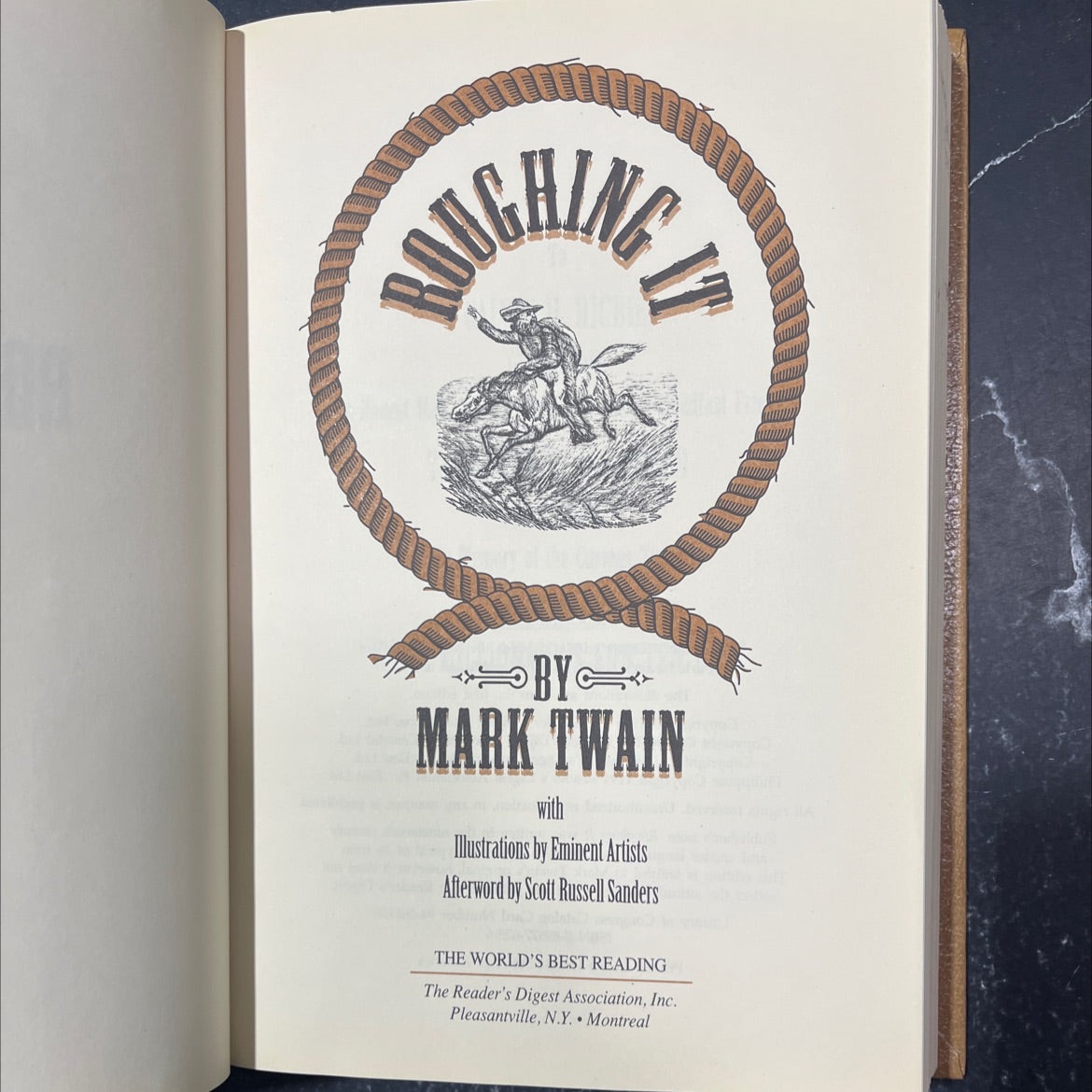 roughing it book, by mark twain, 1994 Leather image 2