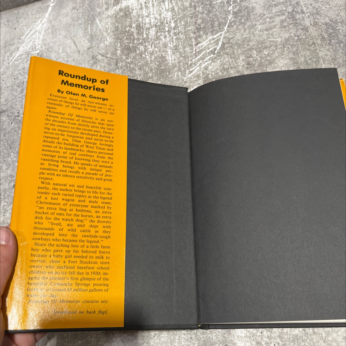 SIGNED roundup of memories book, by Olan M. George, 1987 Hardcover, First Edition image 4