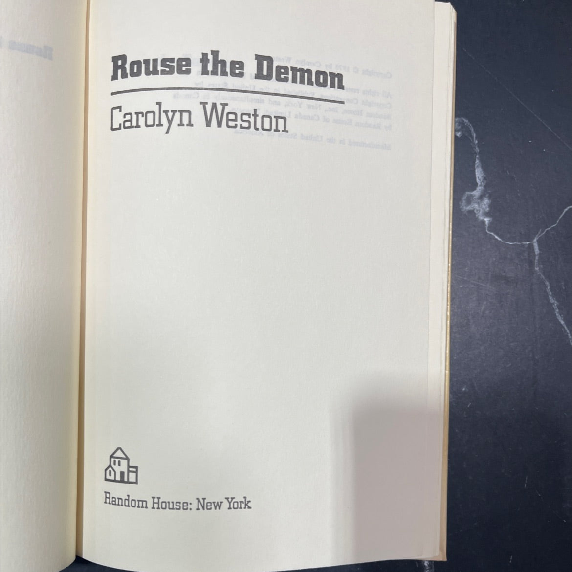 rouse the demon book, by carolyn weston, 1976 Hardcover image 2