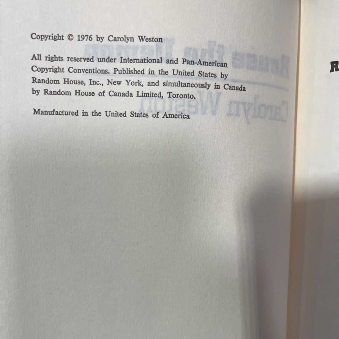 rouse the demon book, by carolyn weston, 1976 Hardcover image 3