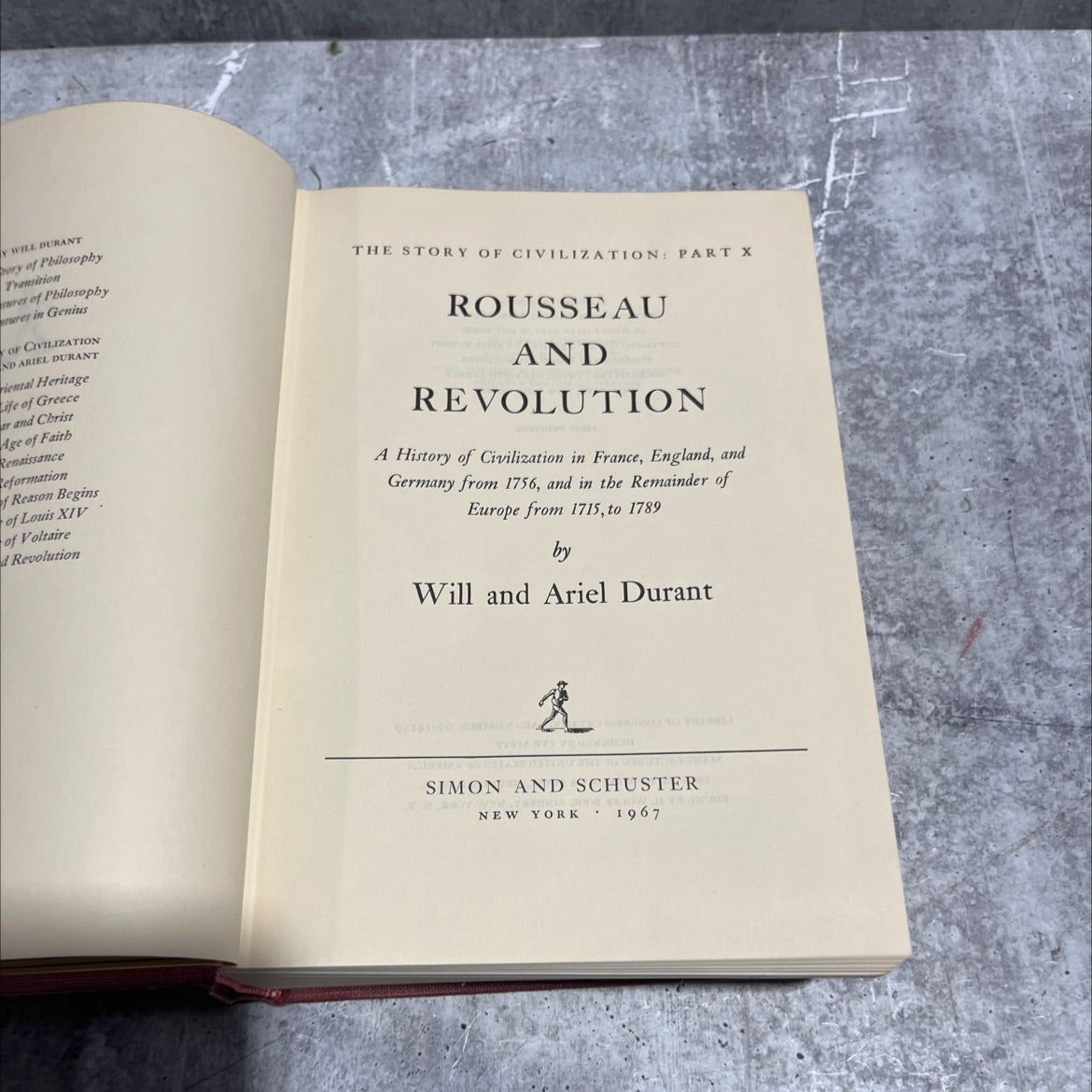 rousseau and revolution book, by will and ariel durant, 1967 Hardcover image 2