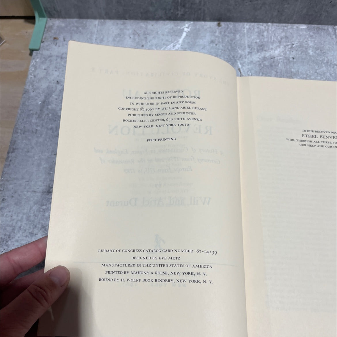 rousseau and revolution book, by will and ariel durant, 1967 Hardcover image 3