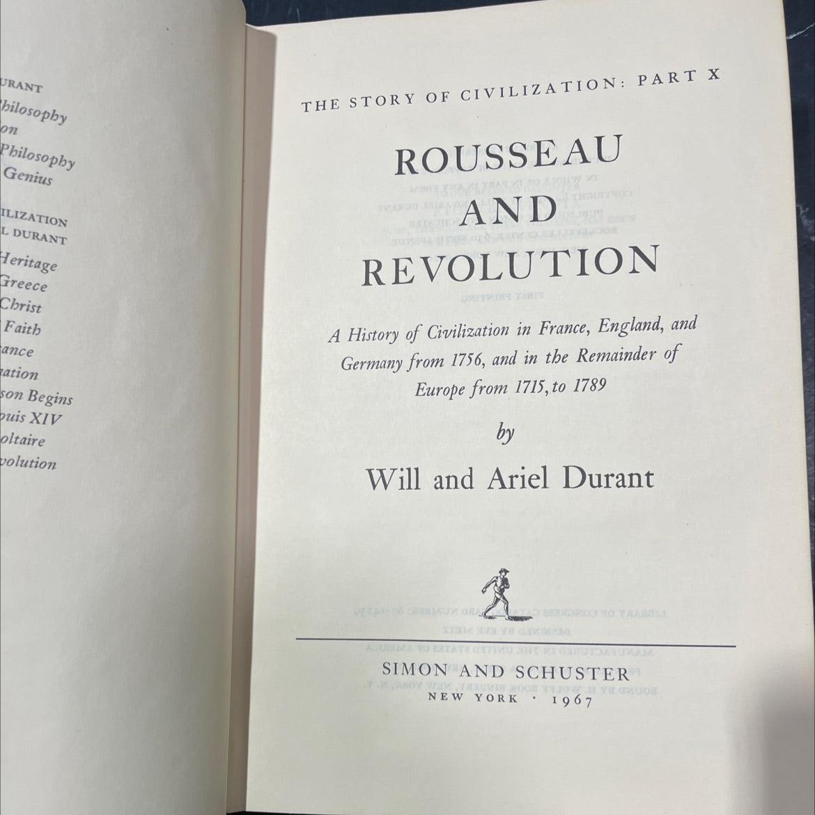 rousseau and revolution book, by will and ariel durant, 1967 Hardcover image 2