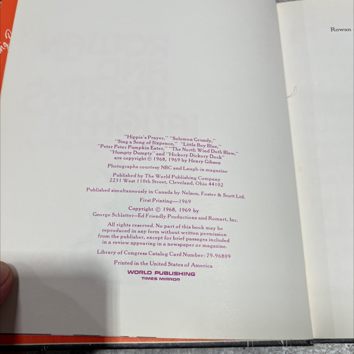 rowan and martins laugh-in the burbank edition book, by unknown, 1969 Hardcover image 3