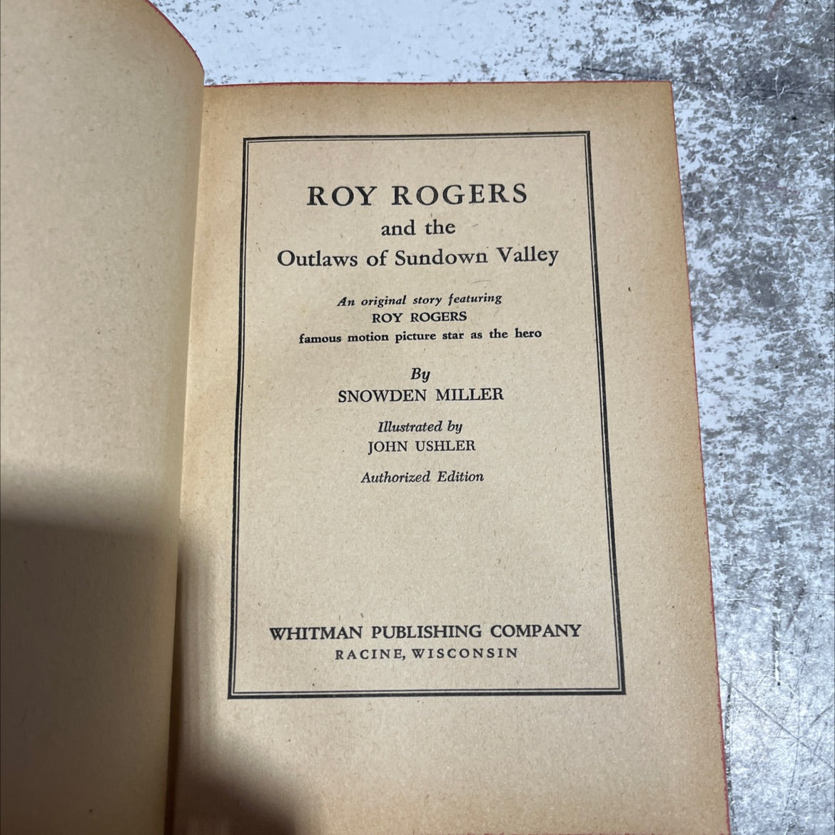 roy rogers and the outlaws of sundown valley book, by snowden miller, 1950 Hardcover image 2