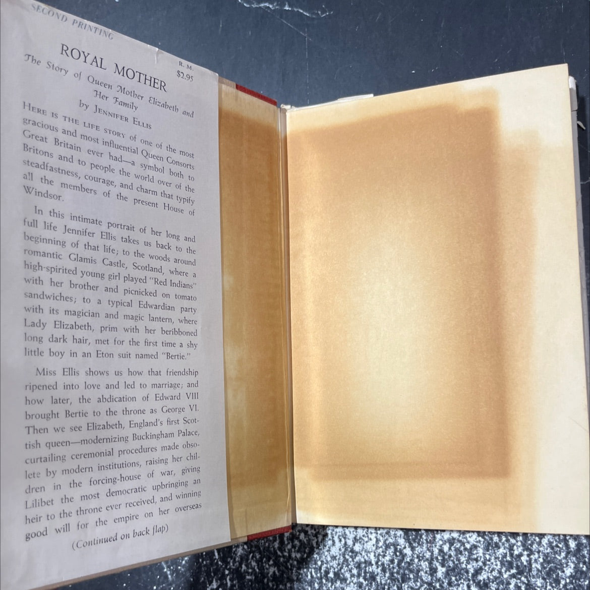 royal mother the story of queen mother elizabeth and her family book, by jennifer ellis, 1954 Hardcover image 4