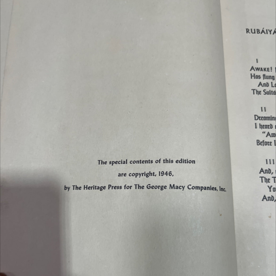 rubáiyát of omar khayyám book, by edward fitzgerald, 1946 Hardcover image 3