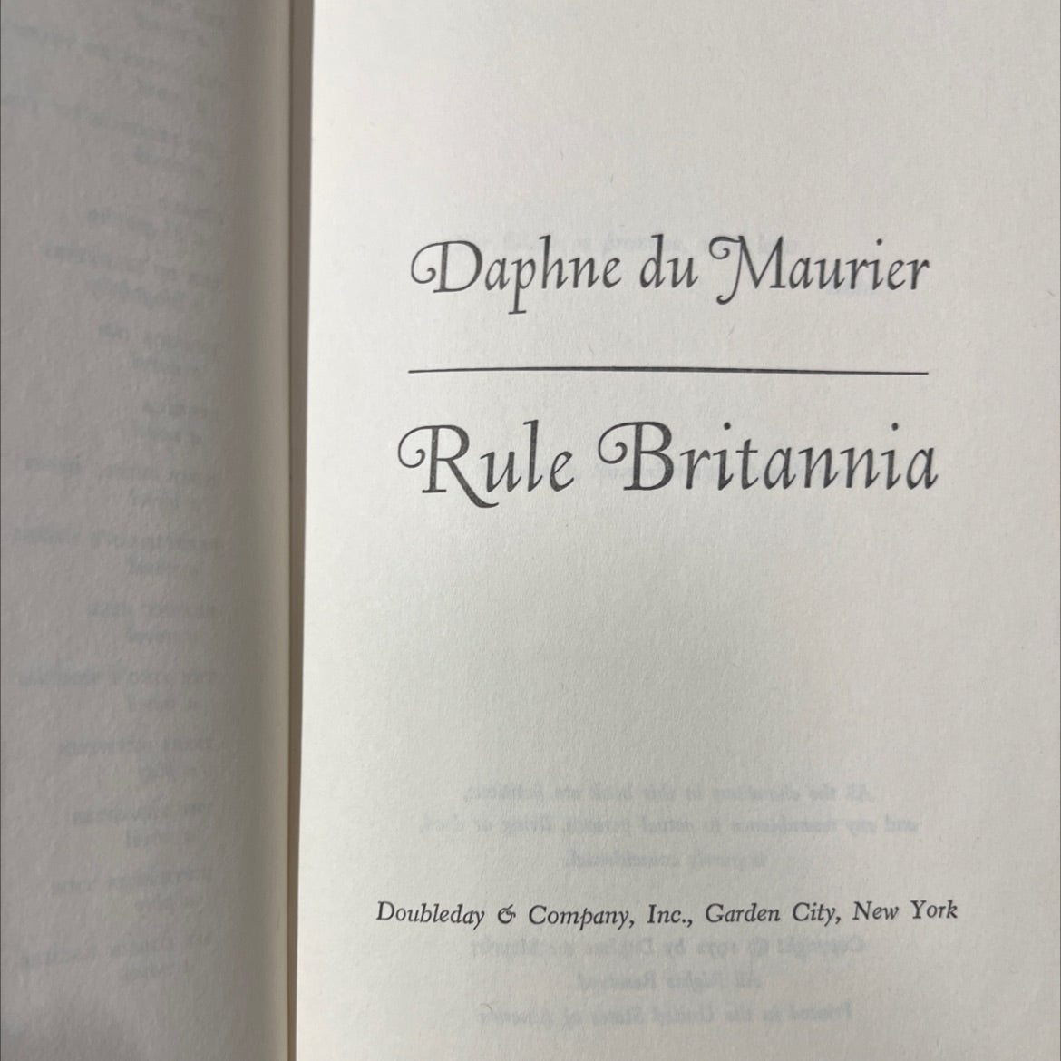 rule britannia book, by daphne du maurier, 1972 Hardcover image 2