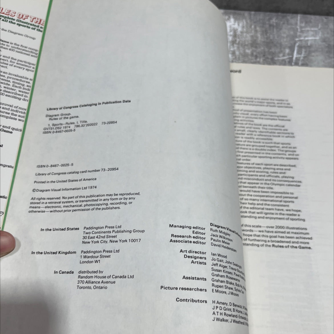 rules of the game book, by diagram group, 1974 Hardcover image 3