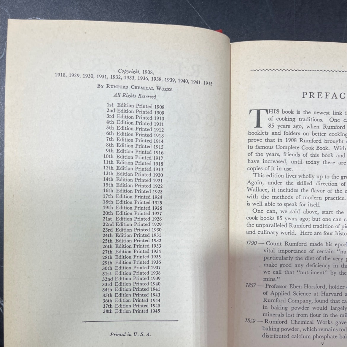 rumford complete cook book book, by lily haxworth wallace, 1945 Hardcover image 3