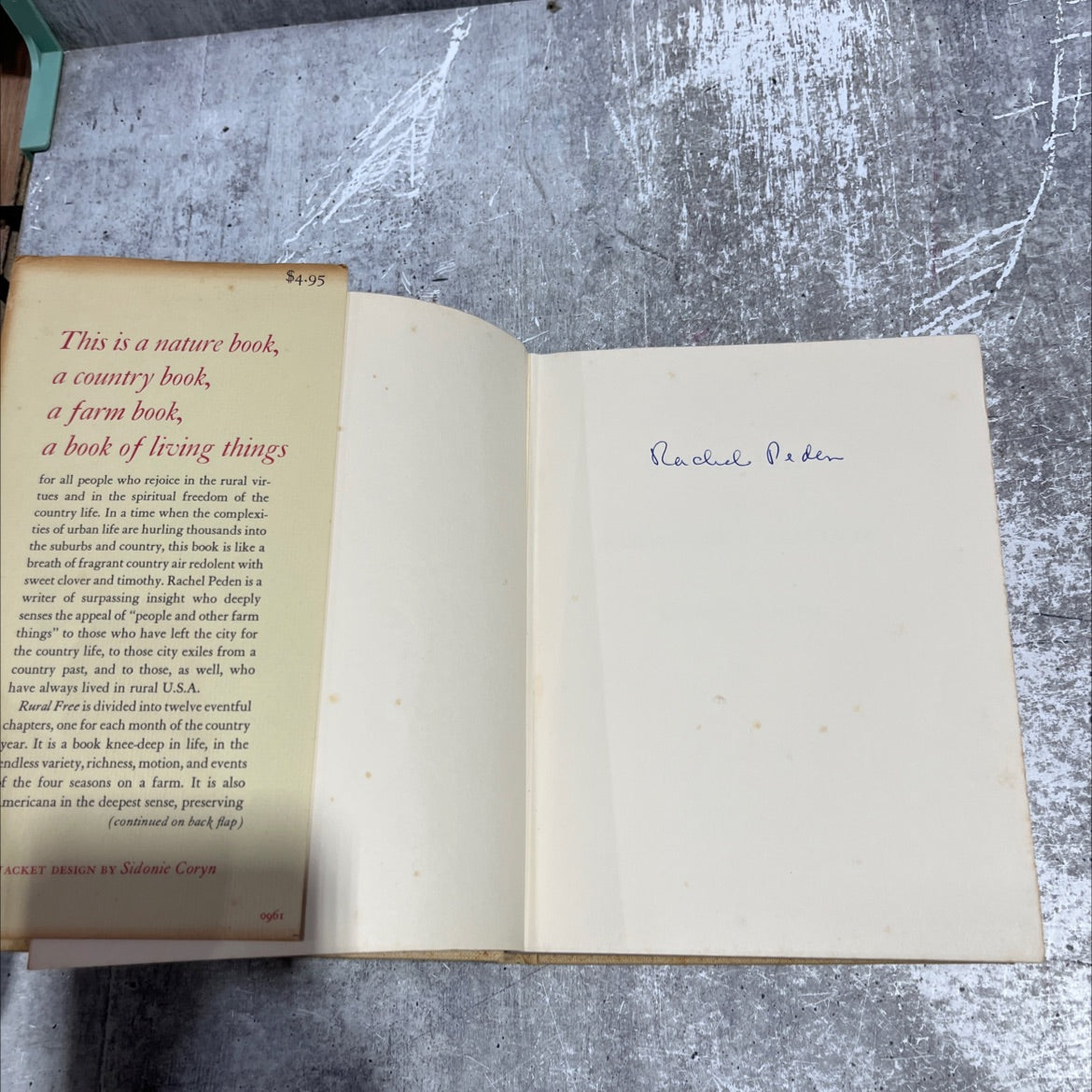 SIGNED rural free a farmwife's almanac of country living book, by rachel peden, 1961 Hardcover, First Edition, Vintage image 4