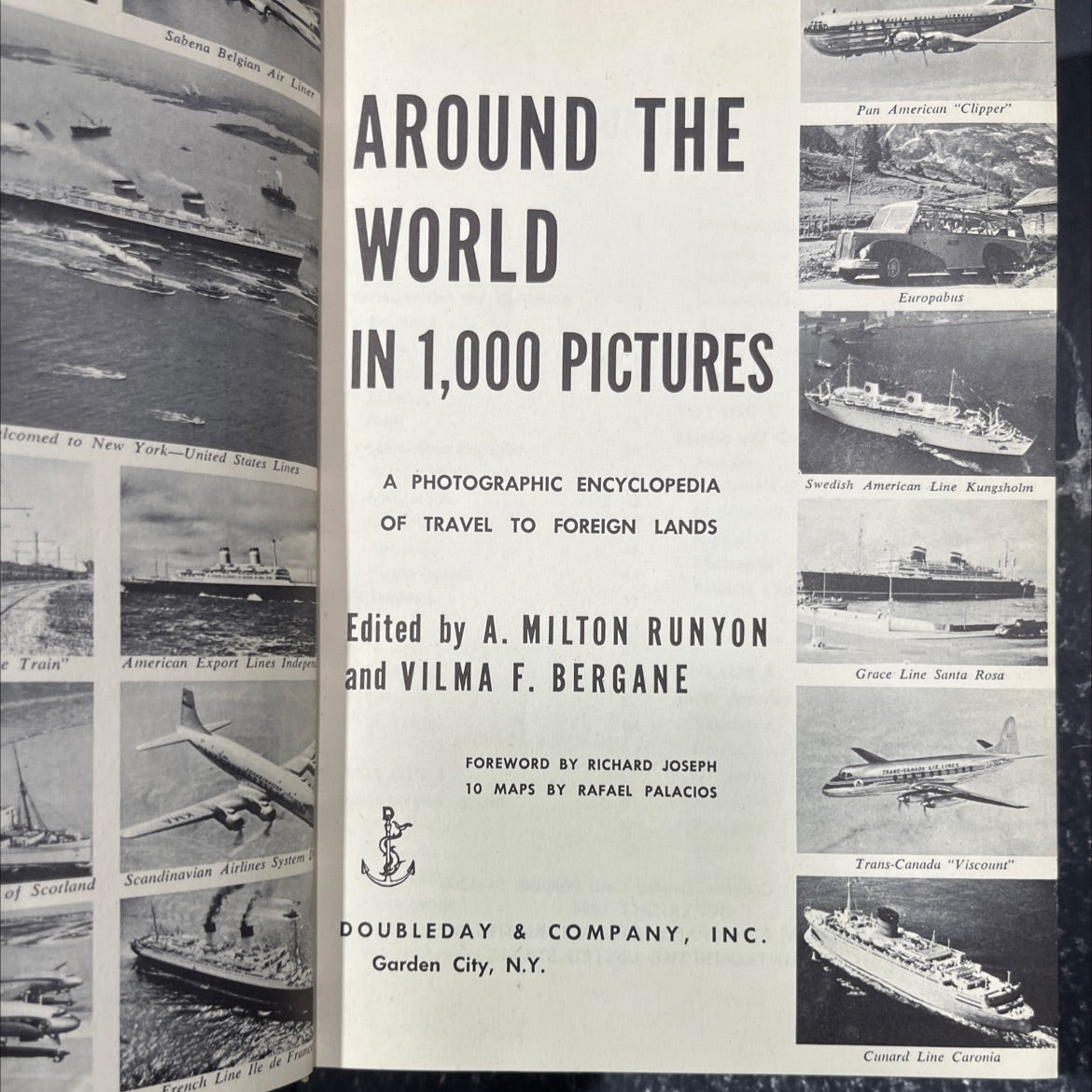 sabena belgian air liner around the world in 1,000 pictures pan american \"clipper\" europabus book, by a. milton image 2