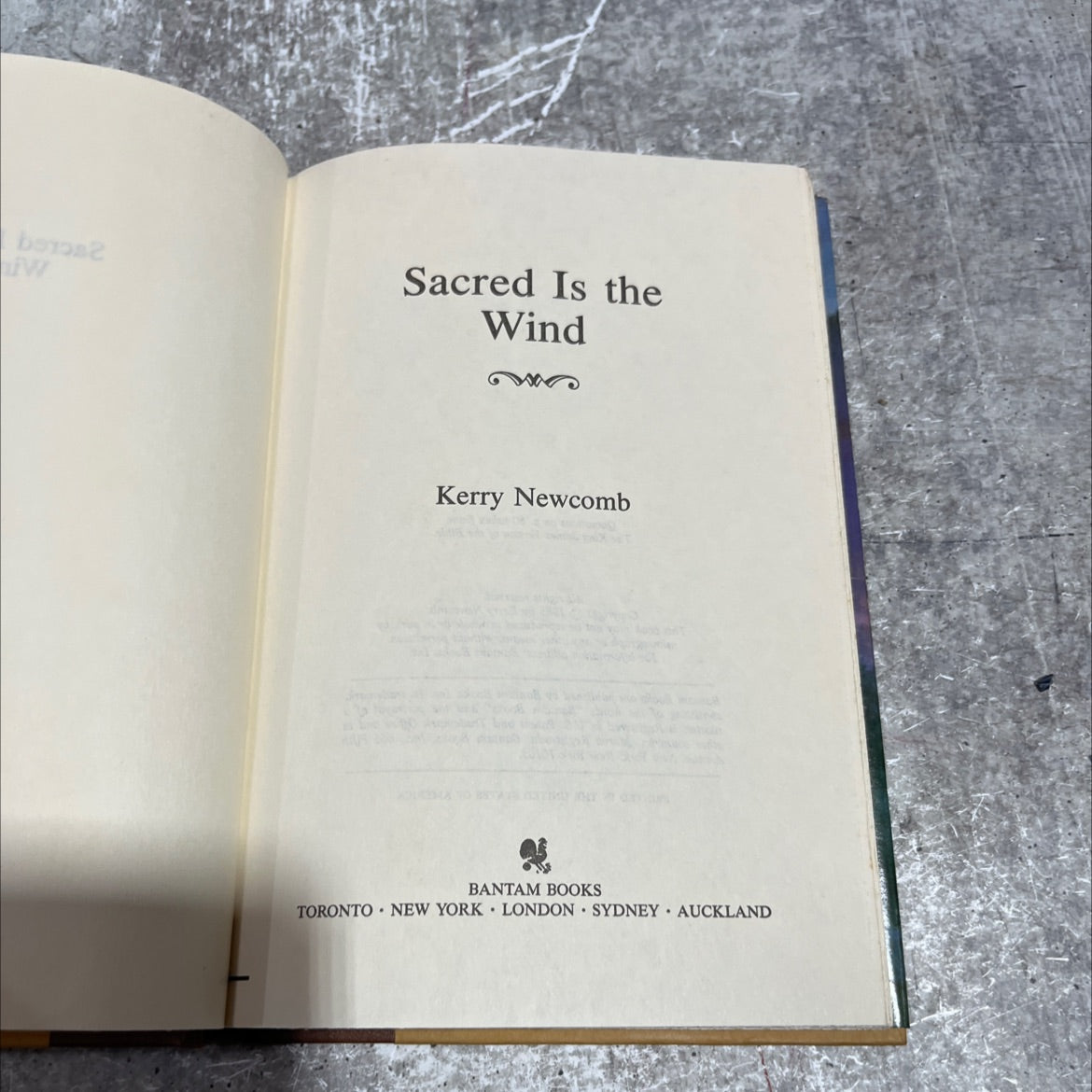 sacred is the wind book, by Kerry Newcomb, 1985 Hardcover image 2