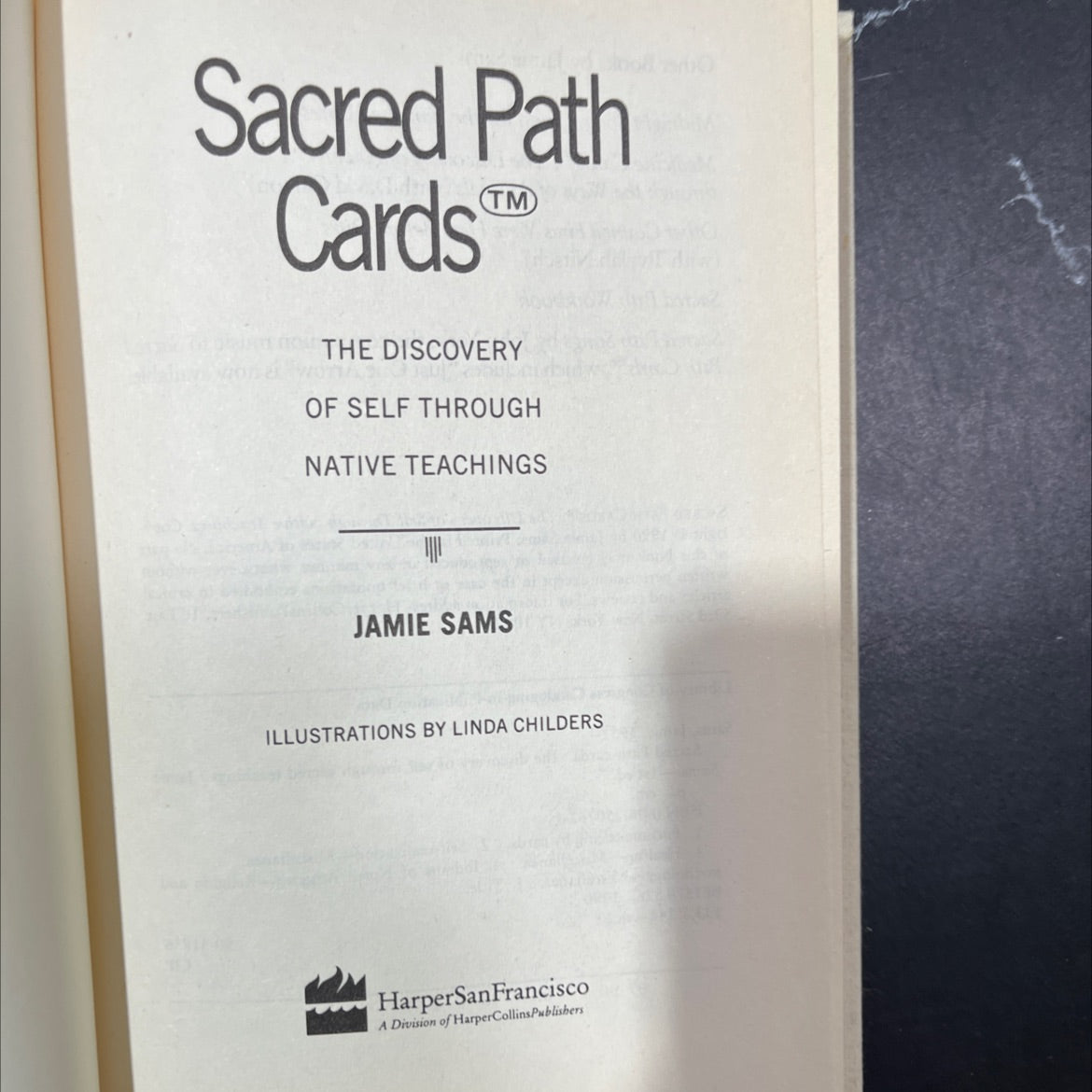 sacred path cards: the discovery of self through native teachings book, by Jamie Sams, 1990 Hardcover image 2