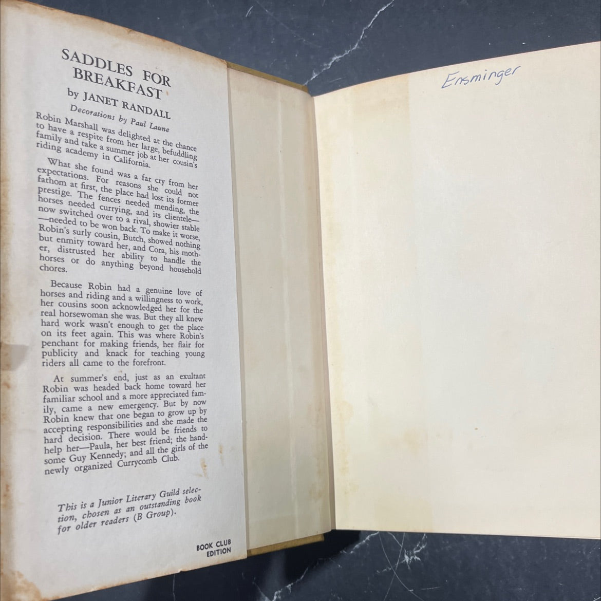 saddles for breakfast book, by janet randall, 1961 Hardcover image 4