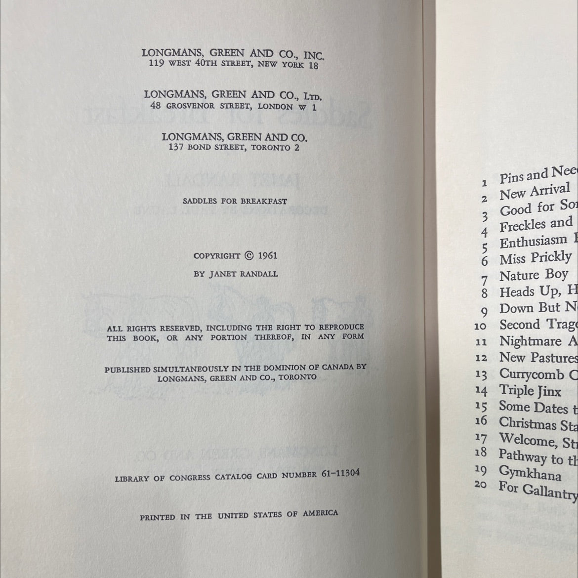 saddles for breakfast book, by janet randall, 1961 Hardcover image 3