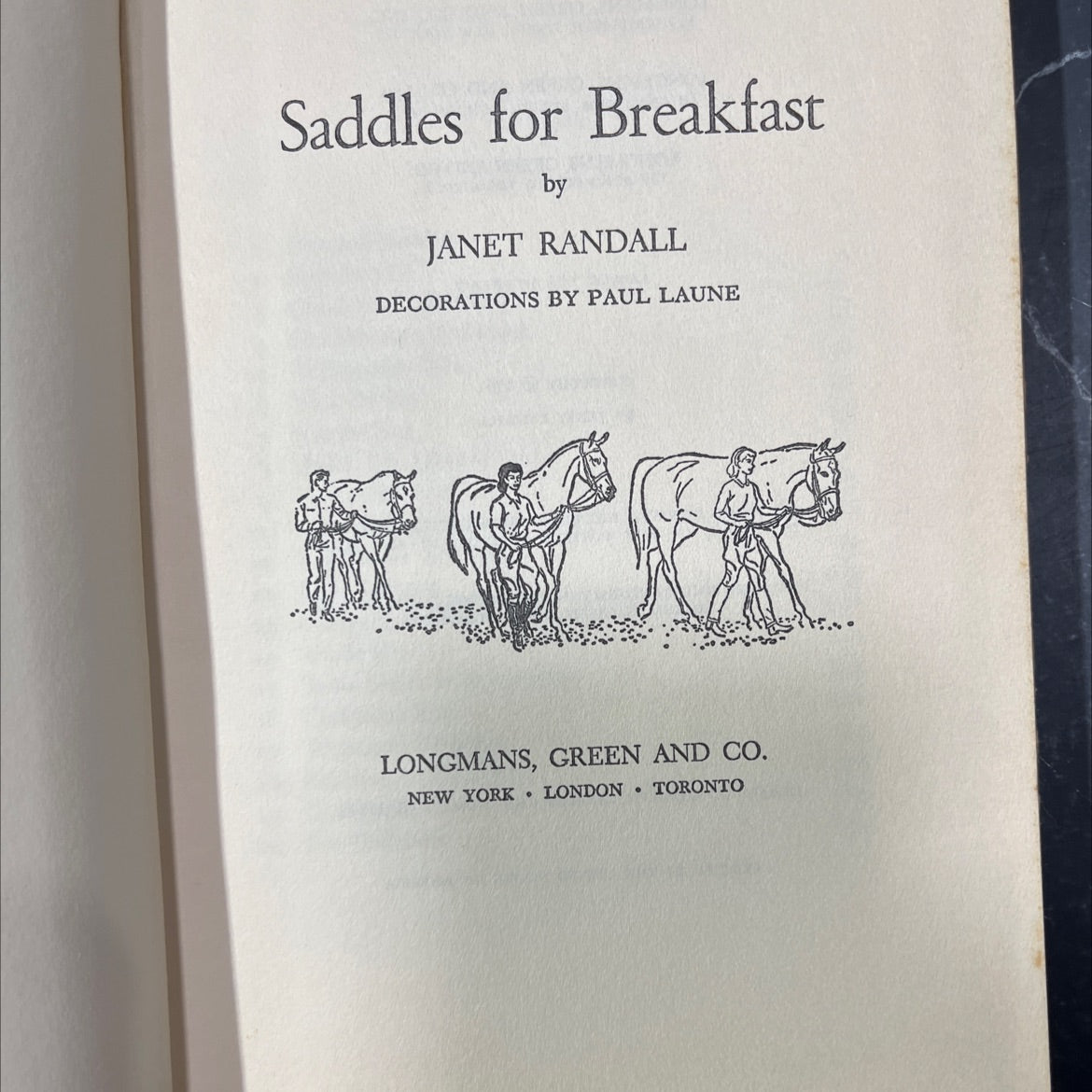 saddles for breakfast book, by janet randall, 1961 Hardcover image 2
