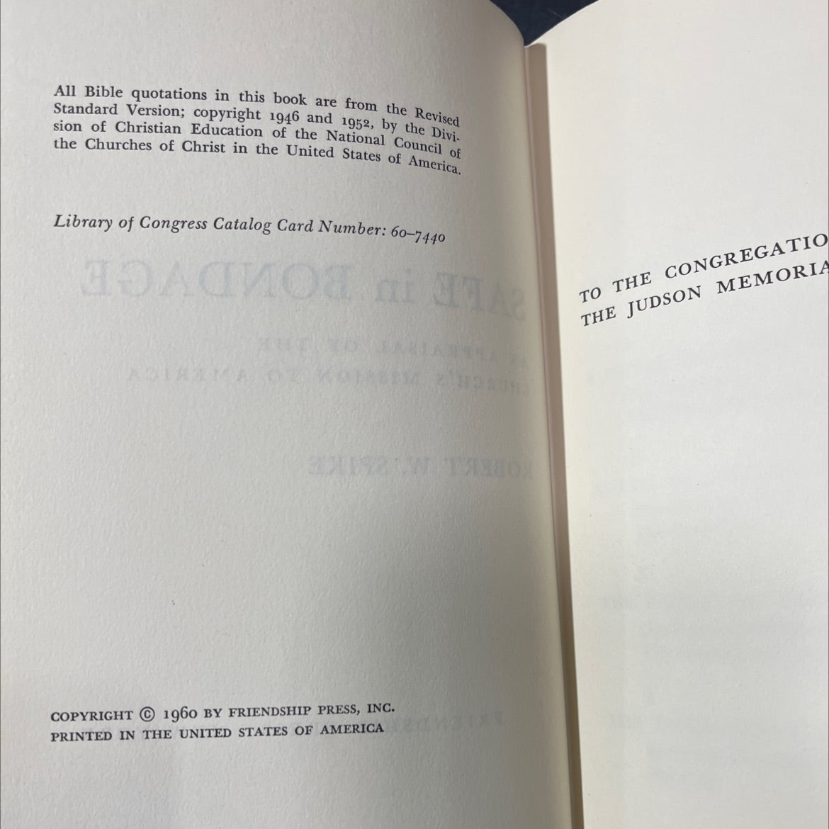 safe in bondage book, by robert w. spike, 1960 Hardcover image 3