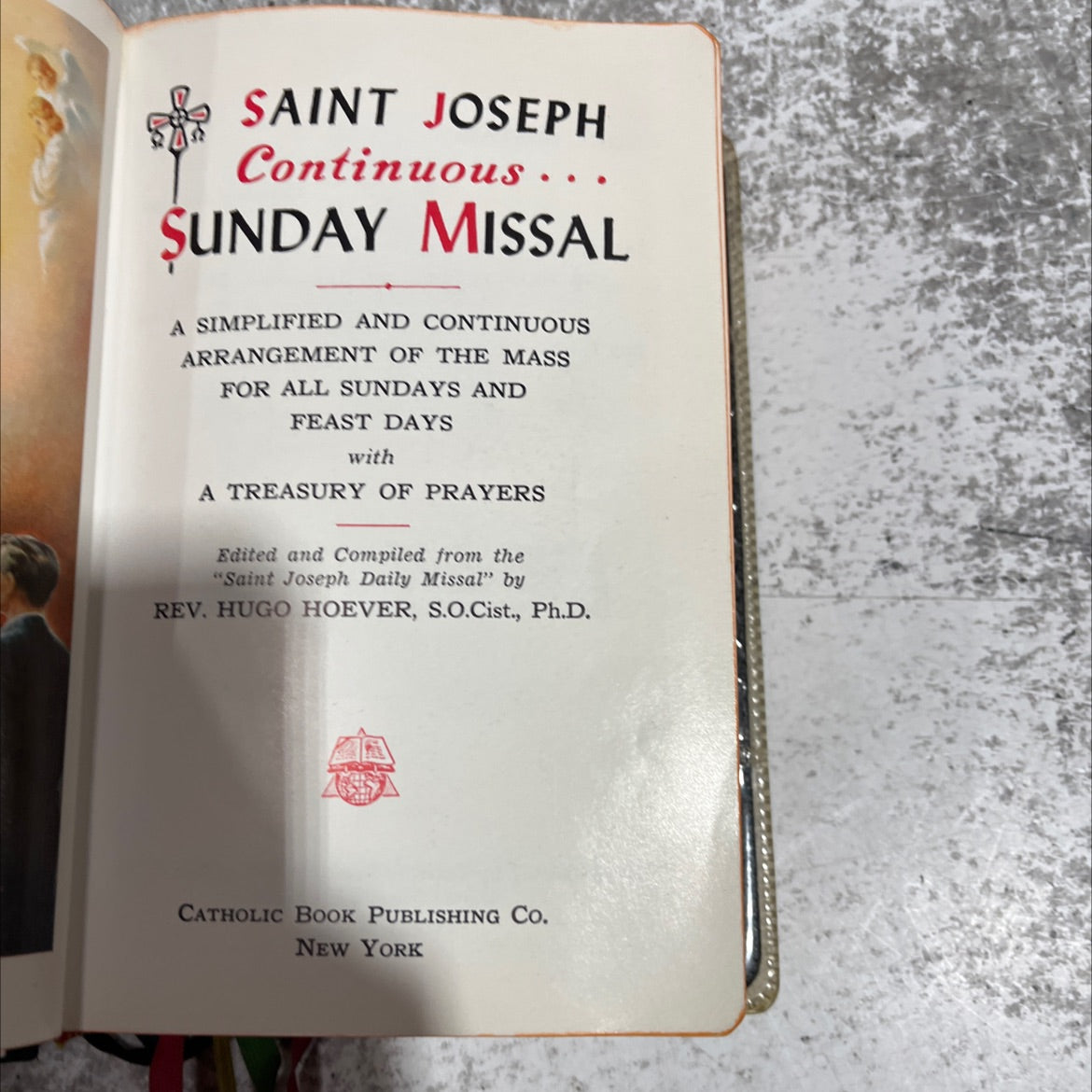 saint joseph continuous sunday missal book, by rev. hugo hoever, s.o.cist., ph.d., 1957 Leather image 2