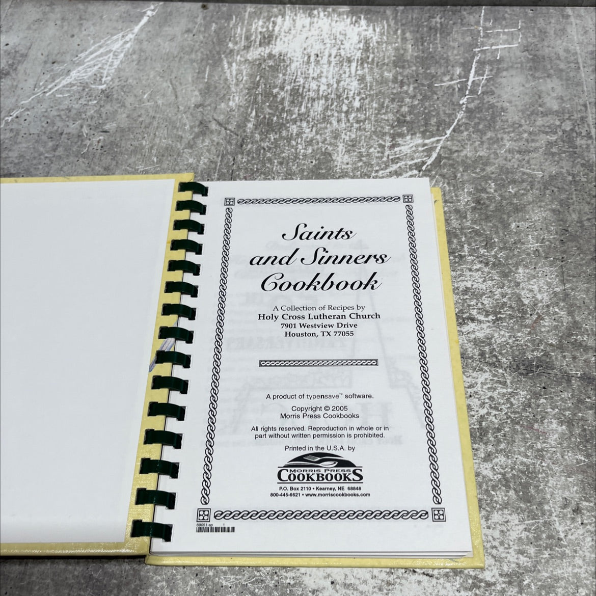 saints and sinners cookbook a collection of recipes book, by holy cross lutheran church, 2005 Hardcover image 2