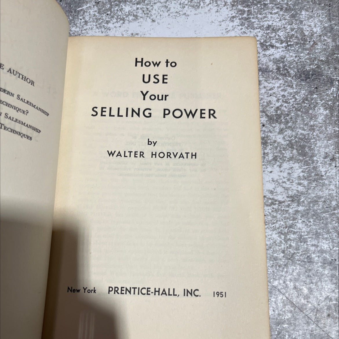 salesmanship techniques how to use word your selling power book, by walter horvath, 1951 Hardcover image 2